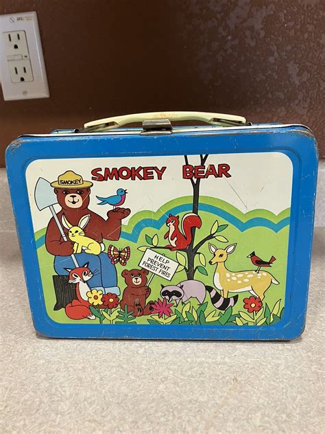 VINTAGE Smokey Bear Lunch Box 1970's Metal 